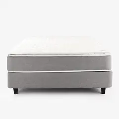 MICA - Colchón con Base Cama Sencillo Firmeza Media Ortopédico Resortado con Pillow Santorini 100 x 190 cm