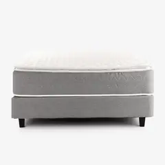 MICA - Colchón con Base Cama Semidoble Firmeza Media Ortopédico Resortado con Pillow Tokio 120 x 190 cm