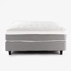 MICA - Colchón con Base Cama Queen Firmeza Media Ortopédico Resortado London 160 x 190 cm