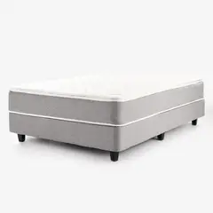 MICA - Colchón con Base Cama Semidoble Firmeza Media Ortopédico Resortado con Pillow Santorini 120 x 190 cm + Almohada