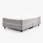 MICA - Colchón con Base Cama Queen Firmeza Media Ortopédico Resortado con Pillow Tokio 160 x 190 cm + 2 Almohadas