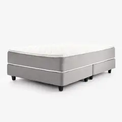 MICA - Colchón con Base Cama Queen Firmeza Media Ortopédico Resortado con Pillow Tokio 160 x 190 cm + 2 Almohadas