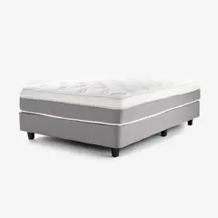 MICA - Colchón con Base Cama Semidoble Firmeza Media Ortopédico Resortado London 120 x 190 cm + Almohada