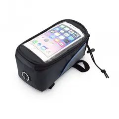 GENERICO - Estuche Alforja Porta Celular Para Bicicleta Negro / Azul