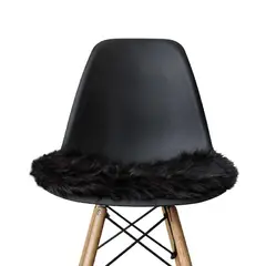 BANZAY - Cojin en Peluche para Silla Eames kit x2 - Negro