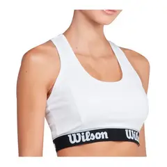 WILSON - Top Deportivo Mujer Elástico Brasier Sujetador Blanco