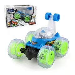 KIDSHOP - Carro Loco Recargable Control Remoto Acrobacias 360 Juguete azul-