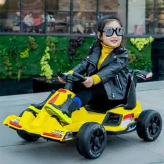 KIDSHOP - Carro Montable Eléctrico Control Remoto F1 LB615 Amarillo-