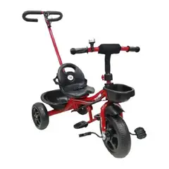 KIDSHOP - Triciclo Paseador Con Guía Para Niños Niñas Bebe Original 6065 ROJO