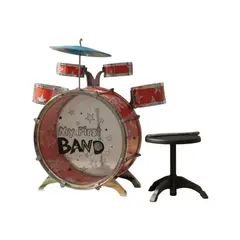 KIDSHOP - Batería Musical 5 Tambores Silla Niños Percusión M6302 rojo