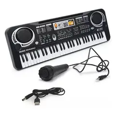 KIDSHOP - Teclado organeta piano electrónico 61 teclas micrófono HK-125966