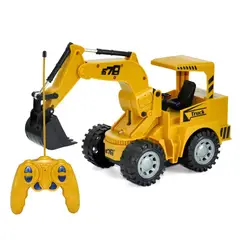 KIDSHOP - Retroexcavadora Control Remoto Recargable Luces Amarillo-