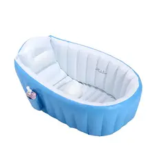 KIDSHOP - Piscina Bañera Tina Inflable Para Bebes 88x58x28 cm Azul
