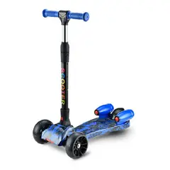 KIDSHOP - Patineta Scooter Monopatin Vapor Humo Luces Bluetooth Led Azul noche
