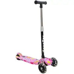 KIDSHOP - Patineta Scooter Monopatín, 3 Ruedas 1865dy luces rosa