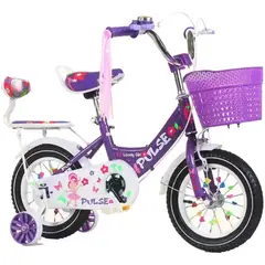 KIDSHOP - Bicicleta Infantil Con Canasta y Pito Rin 16 Lila.