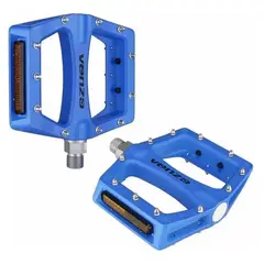 VENZO - Pedales Bicicleta MTB en aluminio 9/16 Azul Con Taches
