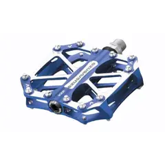 VENZO - Pedales Bicicleta MTB en Aluminio 9/16 Azul Con Taches