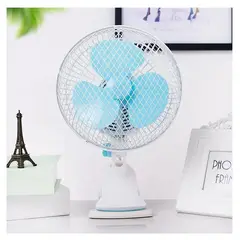 KIDSHOP - Ventilador abanico de mesa y pinza 2 en 1 blanco