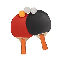 GENERICO - Set raquetas ping pong tenis de mesa rojo negra pelotas