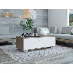 RTA MUEBLES - Mesa de centro fraktal  mmb 3319 miel + blanco