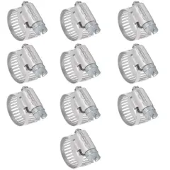 FIERO - 10 Abrazaderas En Acero Inoxidable Desde 19 Mm A 44 Mm