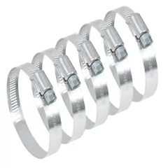 FIERO - 5 Abrazaderas En Acero Inoxidable Desde 57 Mm A 76 Mm