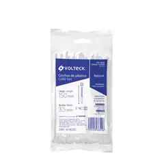 VOLTECK - 50 Amarres Plásticos De 15 Cm, Tensión 40 Lb, Color Blanco