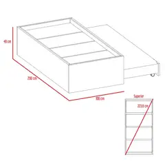 RTA DESIGN - Cama nido florencia clc 4407 caramelo 49 x 200 x 109 rta muebles