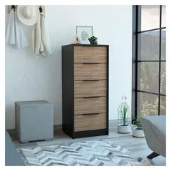 RTA DESIGN - Cómoda 5 cajones kaia wengue + miel 107x45x41,3 rta muebles