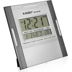 KIDSHOP - Reloj digital de pared y mesa cuadrado kadio kd-3810 gris