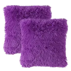 BANZAY - Funda Para Cojin Peludo Morado