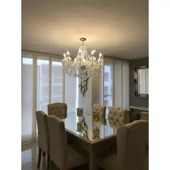 KIDSHOP - Lampara de techo chandelier blanca led 6 bombillos ( incluidos)