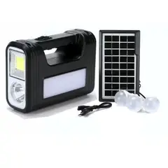 KIDSHOP - Kit panel solar lámpara 3 bombillos cargador de celulares linterna