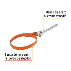 TRUPER - Llave De Banda Para Filtro De Aceite En Caucho, 35 A 165 Mm