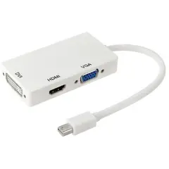 KIDSHOP - Convertidor mdp mini displayport 3x1 3 en 1a hdmi vga dvi