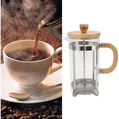 GENERICO - Cafetera Prensa Francesa En Vidrio-Filtro Acero Inoxidable-Bambú 600Ml