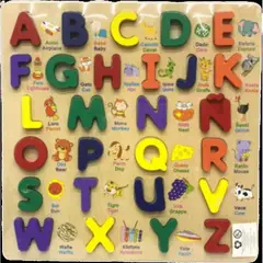 JUGUETERIA EXPRESS - Tablero didactico de madera ingles - español abecedario