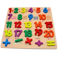 JUGUETERIA EXPRESS - Tablero didactica de madera ingles - español numeros