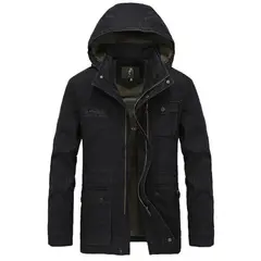 UBMD - Chaqueta Hombre Militar Capucha Casual Algodon Larga 327_.