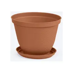 RIMAX - Matera Redonda Rafia 25 Cm con Plato Terracota