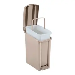 RIMAX - Basurero Pedal Delgado 10 Litros Taupe