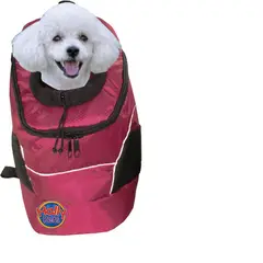 HALLY PET - Morral cargador ventana grande 28 cm x 48 cm x 18 Vinotinto