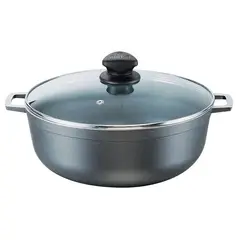 IMUSA - Caldero Fundido Antiadherente Tapa de Vidrio 26 Cm