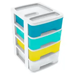 RIMAX - Gavetero Pequeño con 4 Gavetas Tricolor