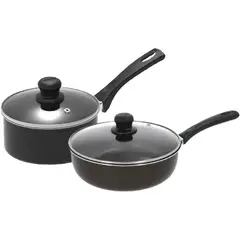 IMUSA - Set sartén jumbo 24cm perol 16cm smart con tapa de vidrio