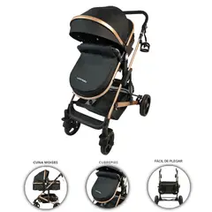 HAPPY BABY - Coche Bebe Moises Negro Fj