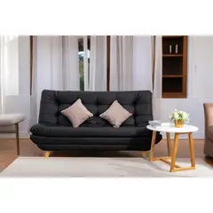GENERICO - Sofá cama 3Ptos Maison Sintético Negro 180X90X90cm
