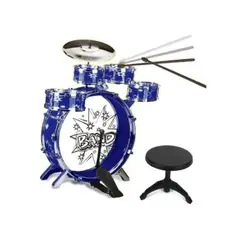 GENERICO - Bateria infantil musical de juguete con silla