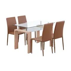 INVAL - JUEGO DE COMEDOR 4 PUESTOS DINIZA CAFE